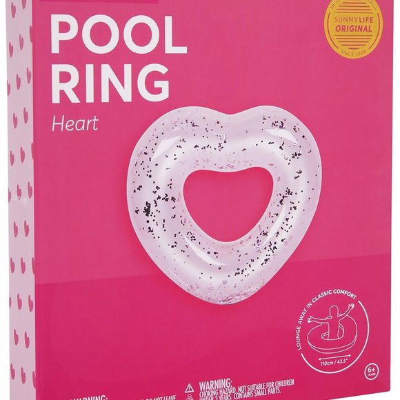 Pink Heart Glitter Pool Ring - Picture 4 of 4